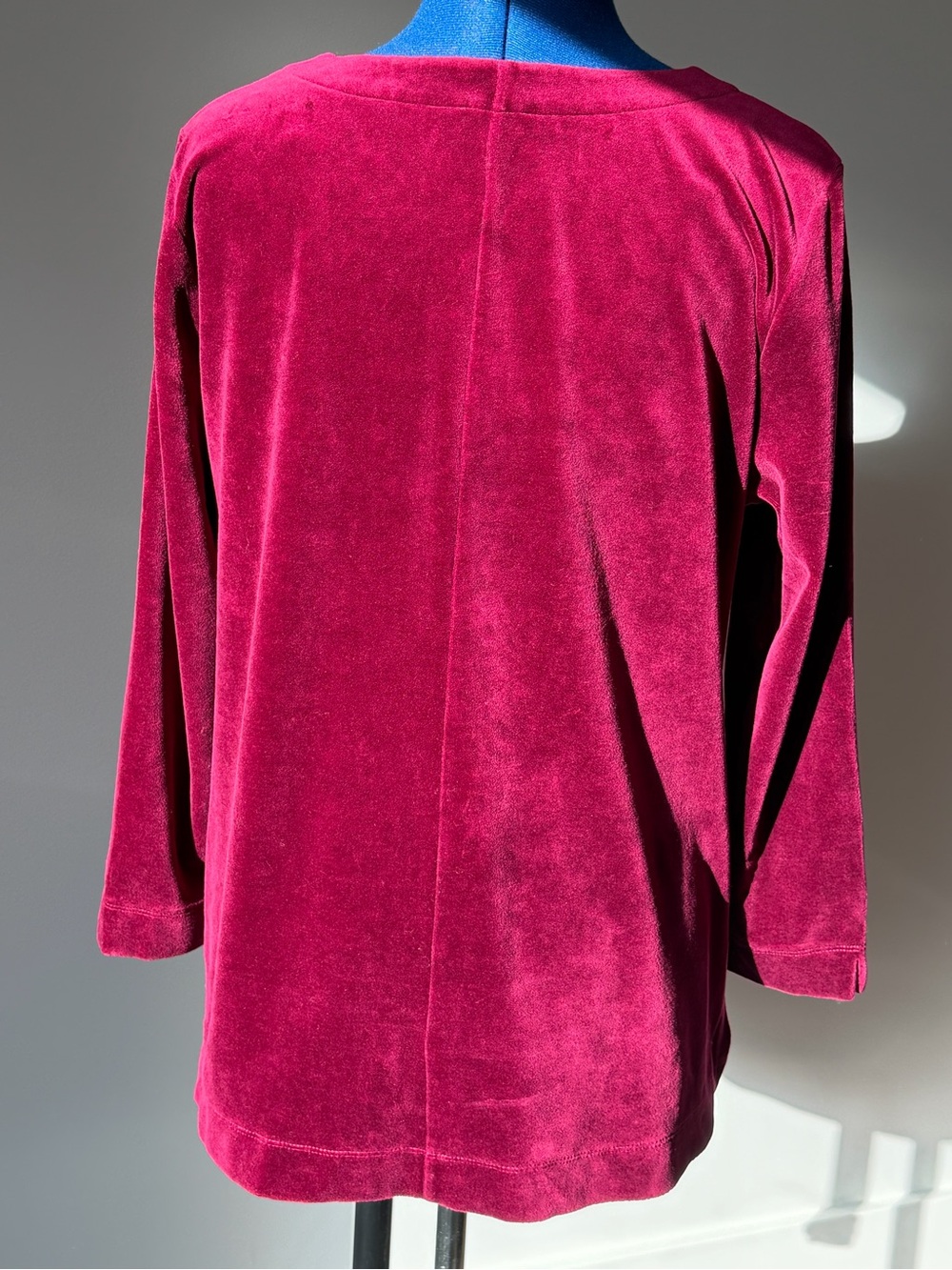 Talbots Raspberry Velvet Split-Neck Tunic Petite Size Large - Picture 5 of 8